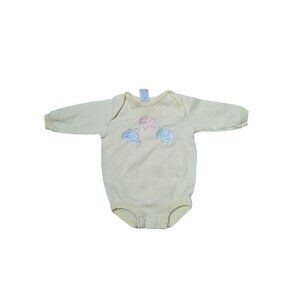 Vintage 80s 90s Carter's Pastel Yellow Sneakers Bodysuit 6 Months